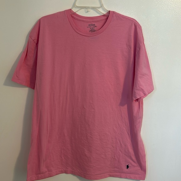 Polo Ralph Lauren Other - Polo Ralph Lauren Pink T-Shirt with Unusual Bottom hem Logo Size XL